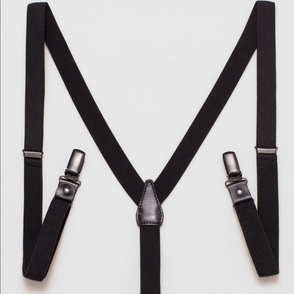 Zara Other - Navy Men’s Suspenders with Leather Trim NWT